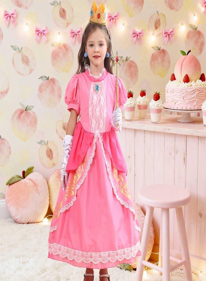 Luzlen Pink Costume for Girls Kids Dress Up Halloween Carnival Cosplay Party Outfit, Pink, 5-6 Years(Label 120) - Image 3